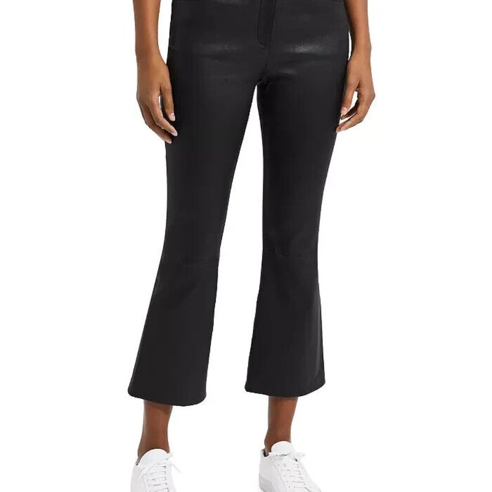 NEW Theory Five Pocket Leather Kick Pants Size 4 with tags